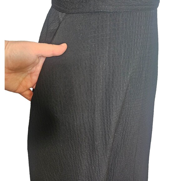 Vtg YOHJI YAMAMOTO Gothic Wool Wrap Skirt S Black Made in France Midi Full Aline - Picture 4 of 7